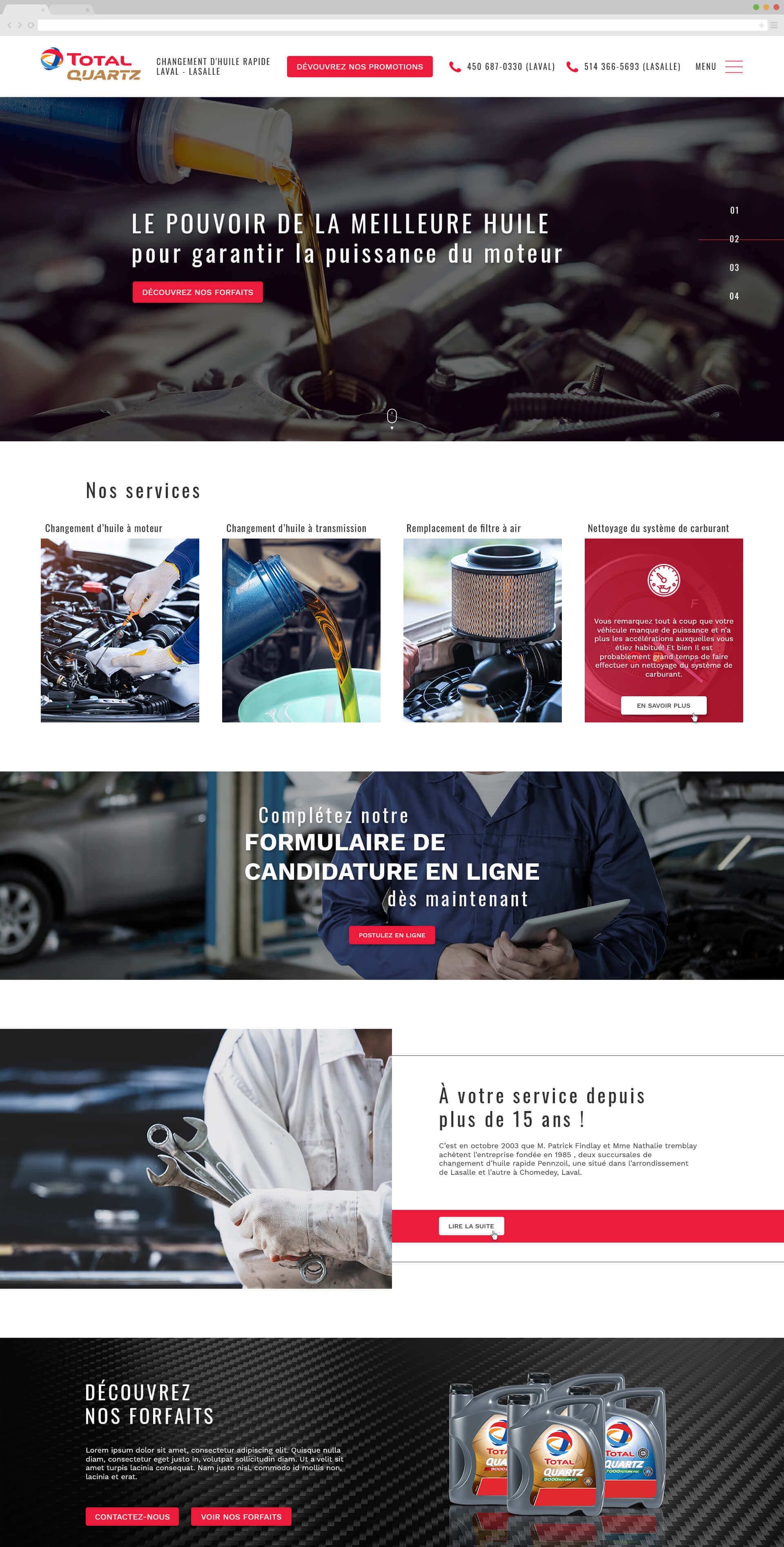 Site web semi-personnalisé pour entreprises de calfeutrage